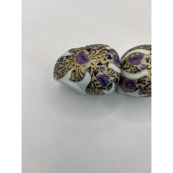 Elephant Ceramic/Porcelain Painted Gold And Purple Salt And Pepper Shakers - Picture 3 of 8